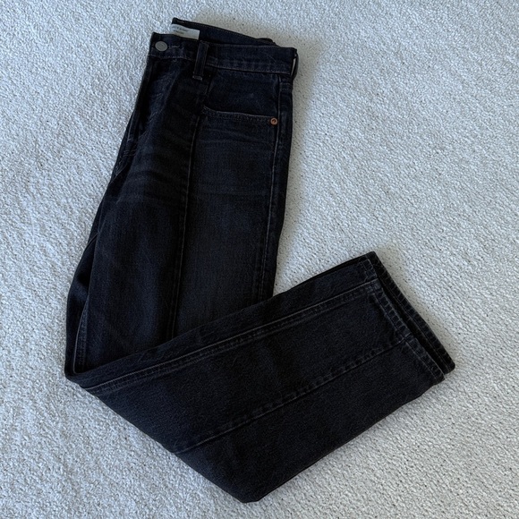 Levi's REVOLVE Altered Straight Leg Black Jeans Distressed Size 27 - Picture 14 of 14